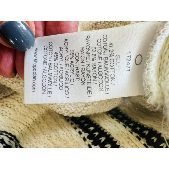 Dolan Sonia Left Coast Collection Fringe Open Cardigan Sweater M Cream Grey - Picture 9 of 12